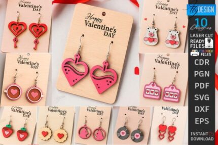 Juego de pendientes para San Valentín