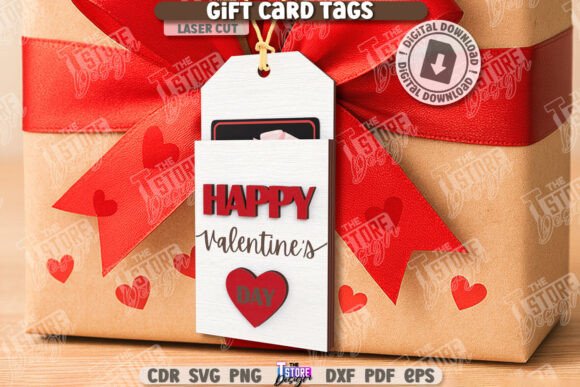 Paquete de etiquetas para tarjetas de regalo de San Valentín - Imagen 6