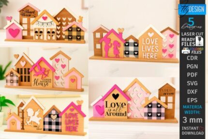 Paquete de puesto de pueblo para San Valentín