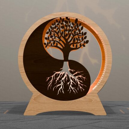 lampara yin yang del árbol de la vida