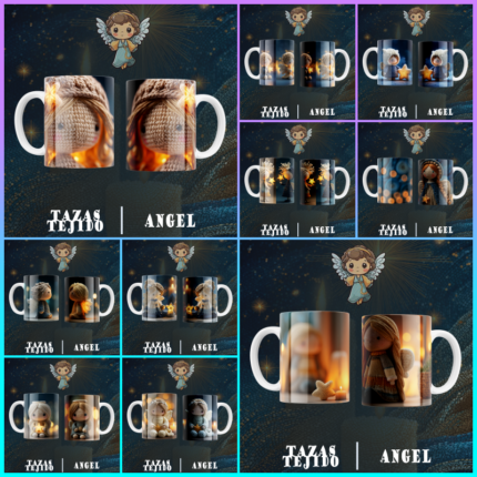 Tazas ángeles tejido