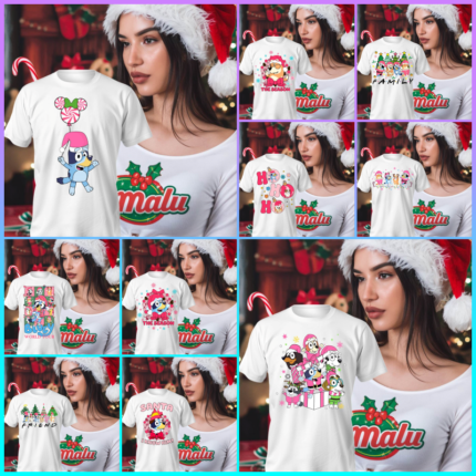 Camisetas Bluey navideño