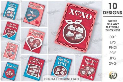 Paquete de regalos de madera para San Valentín