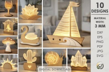 Paquete de lámparas LED acrílicas decorativas