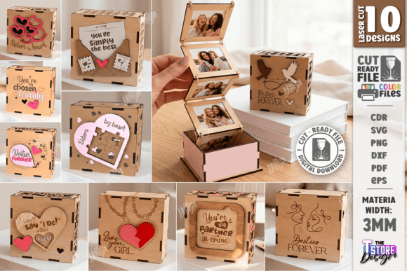 Paquete de cajas de recuerdos con fotos del Día de los enamorados ...