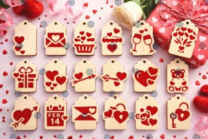 Paquete de etiquetas de regalo de San Valentín