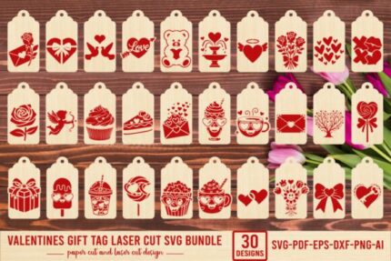Paquete de etiquetas de regalo de San Valentín