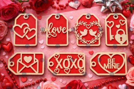 Paquete de etiquetas de regalo de San Valentín