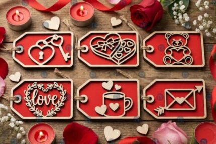 Paquete de etiquetas de regalo de San Valentín