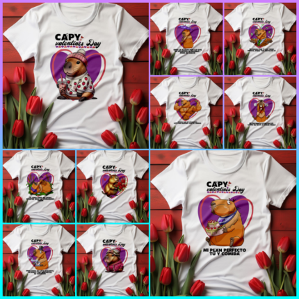 Camisetas Capibara San Valentín