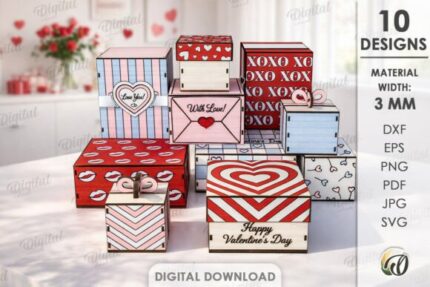 Paquete de cajas de regalo decorativas para San Valentín