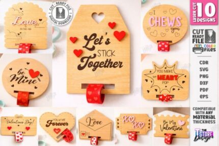 Paquete de tarjetas de pulsera para el Día de San Valentín