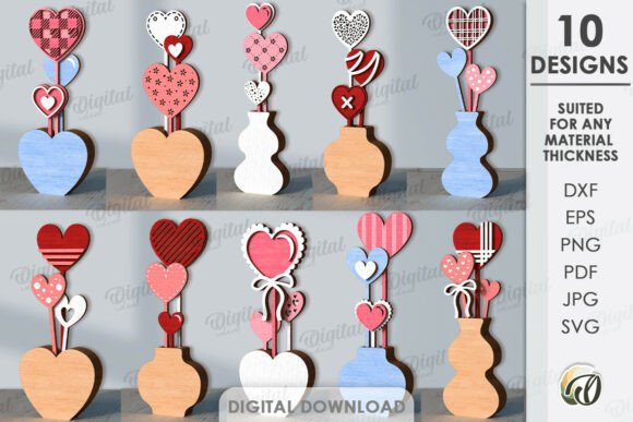 Paquete de decoraciones de corazón para el Día de San Valentín