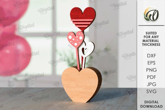 Paquete de decoraciones de corazón para el Día de San Valentín - Imagen 3