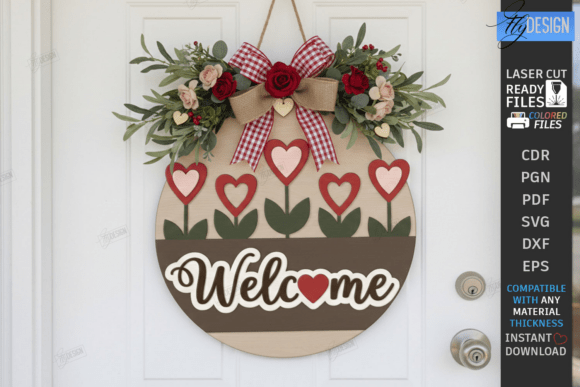 Paquete de letreros redondos para puerta de San Valentín - Imagen 6