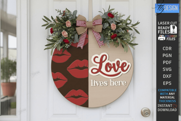 Paquete de letreros redondos para puerta de San Valentín - Imagen 2