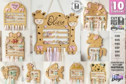 Paquete de porta lazos de pared para bebé