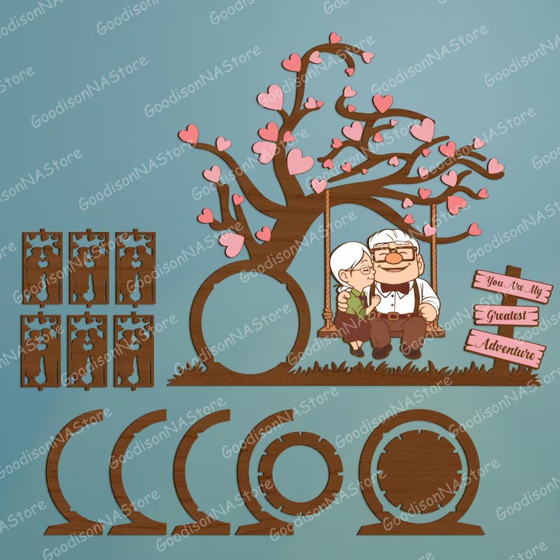 Decoración de farol con texto "Amor para pareja de ancianos" - Imagen 4