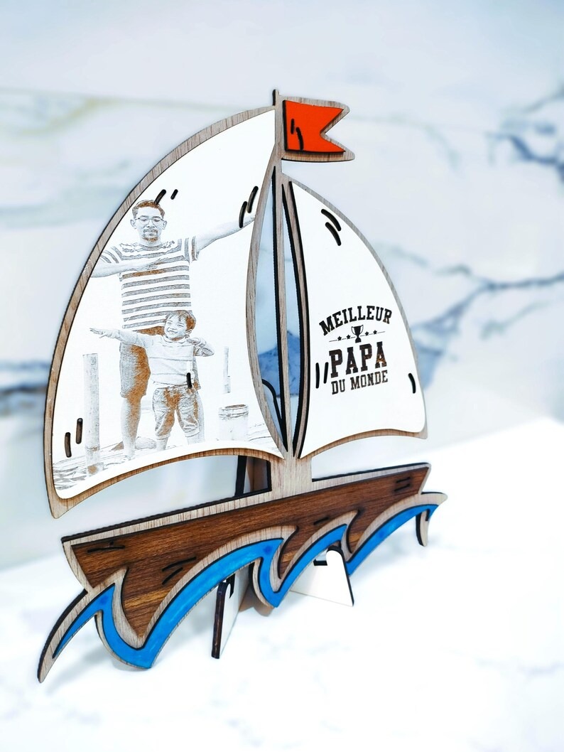 Barco de madera "El mejor padre del mundo" - Imagen 3