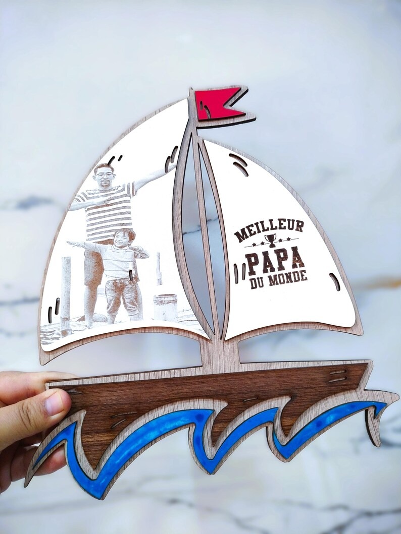 Barco de madera "El mejor padre del mundo" - Imagen 4