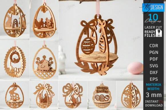 Paquete de adornos de huevo de Pascua