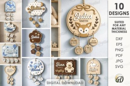 Paquete de letreros personalizados para bebés