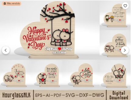 Corazon de san valentin con citas de pareja de amor
