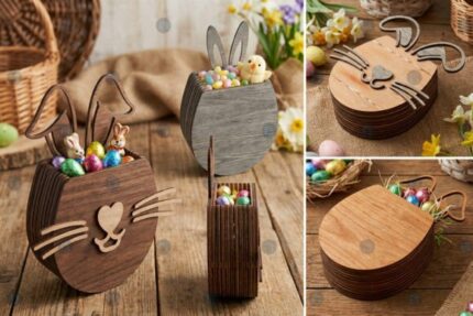 Caja de regalo con forma de huevo de Pascua
