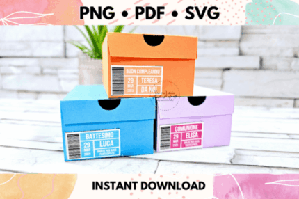 Plantilla Mini Caja de Zapatos + Etiqueta