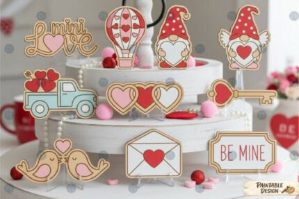 Paquete de decoración de bandeja escalonada para San Valentín