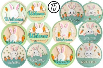 Paquete de letreros de puerta de bienvenida de Pascua