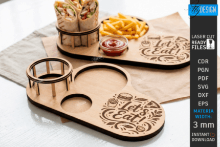 Bandeja de wraps y papas fritas