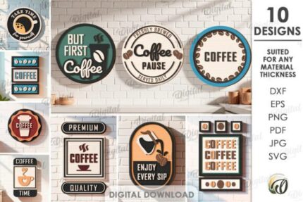 Paquete de letreros de café