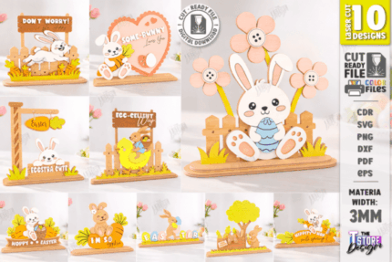 Set de figuras de conejito de Pascua