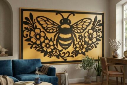 Decoración de pared con abeja floral