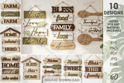 Conjunto de decoraciones rústicas para paredes del hogar