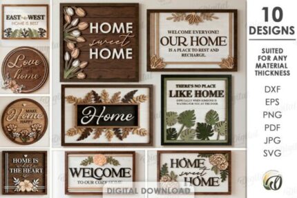 Paquete de decoraciones de pared «Bienvenido a casa»