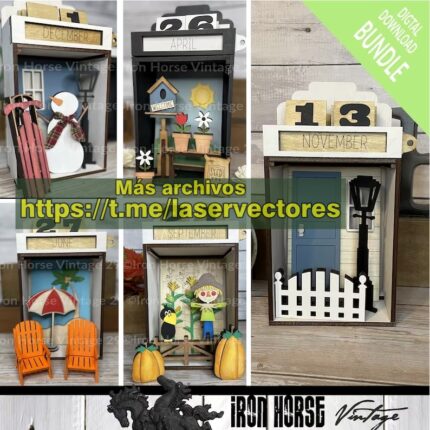 Calendario Shadowbox con inserciones de temporada