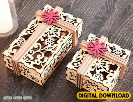 Caja de regalo cinta flores