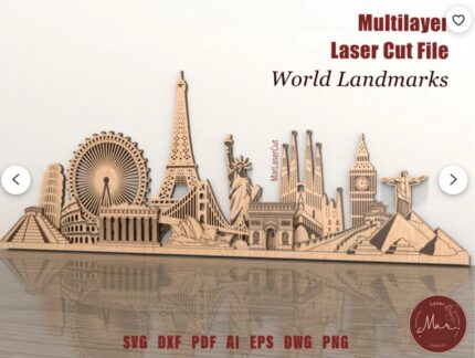 Monumentos mundiales en capas 3D