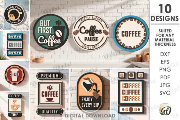 Paquete de letreros de café