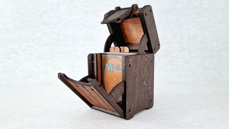 Caja de almacenamiento de tarjetas con mecanismo de bisagra deslizante - Imagen 4