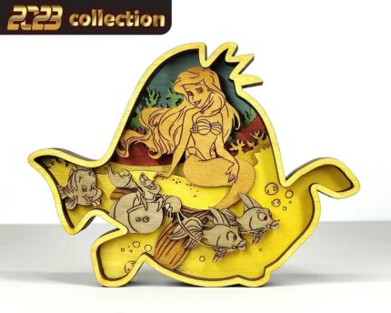 Flounder SVG, Fish – Archivos de corte láser – 8 Layer Art Piece para Glowforge
