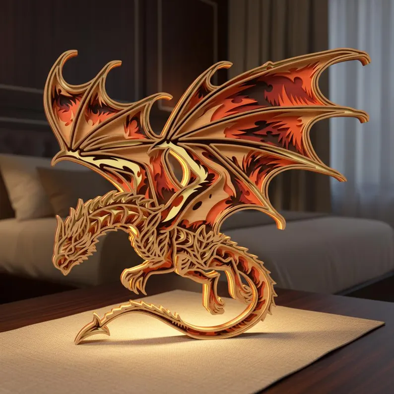 Dragon multicapa svg arte mural - Imagen 2