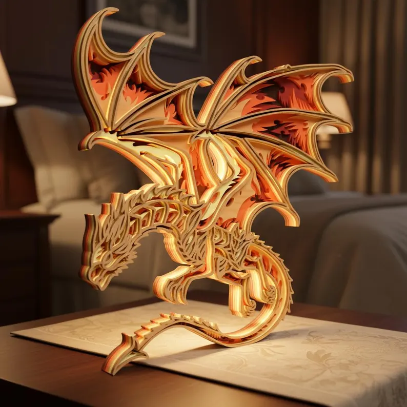 Dragon multicapa svg arte mural - Imagen 4