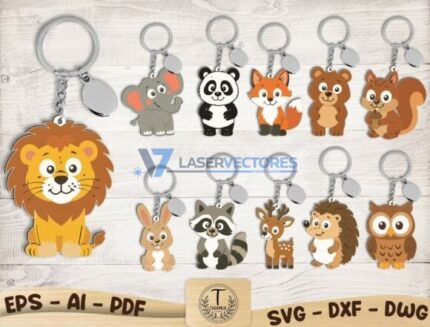 Paquete de llaveros de animales