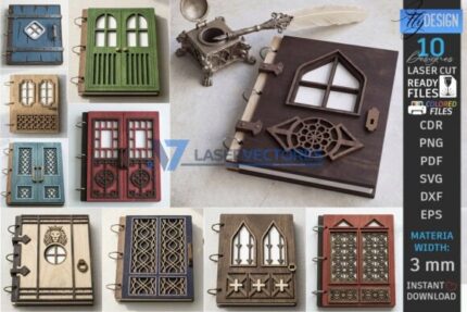 Juego de tapas de cuadernos de puerta en miniatura