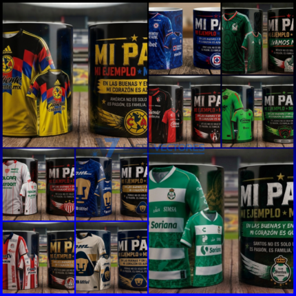 Tazas día del padre equipos Mexicanos