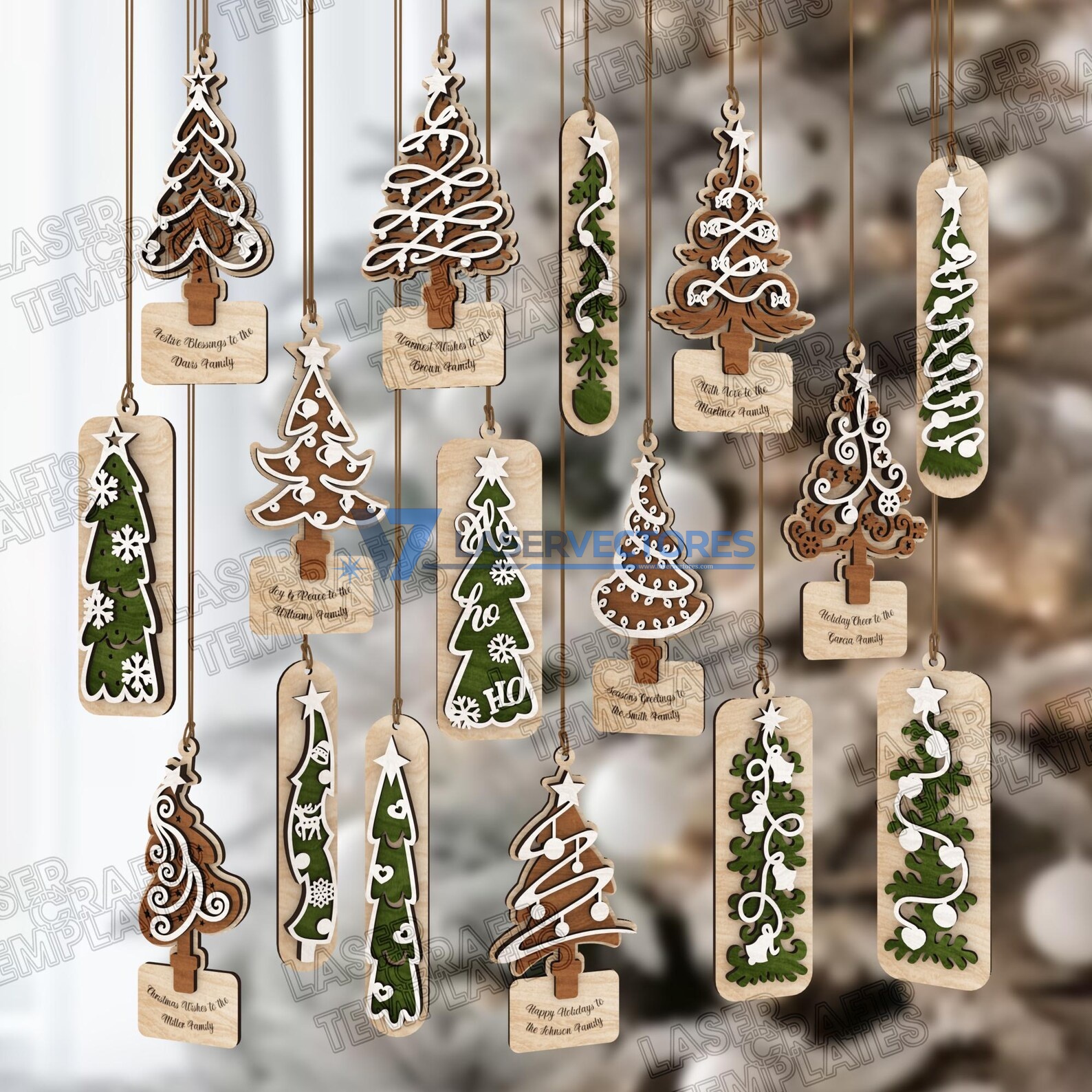 16 Adornos colgantes para árbol de Navidad multicapa - Imagen 3