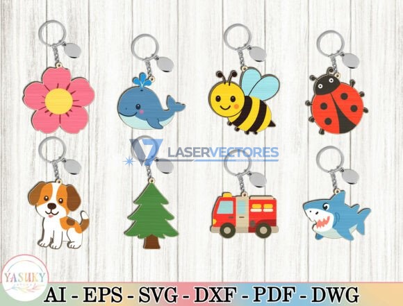 Paquete de llaveros de animales lindos - Imagen 3